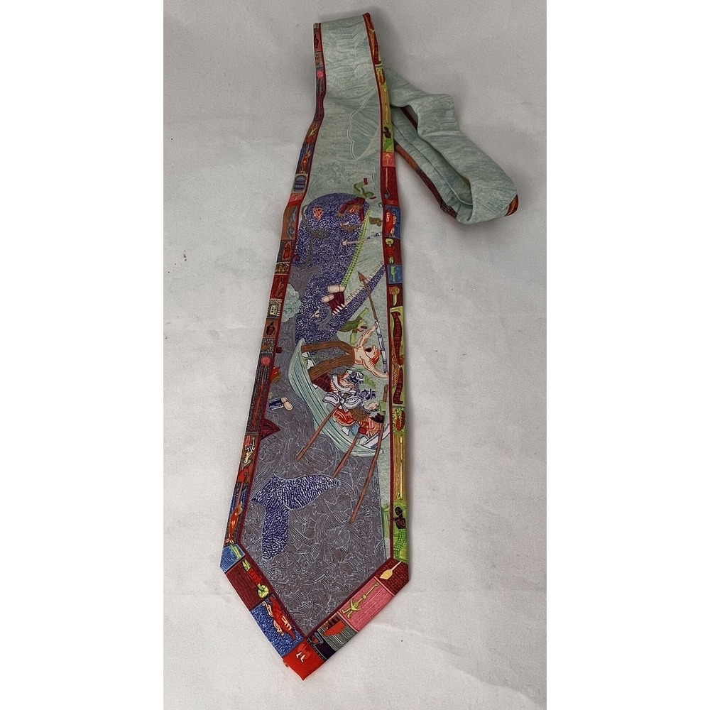 NEW Mystic Seaport Handmade 100% Silk Whale Maritime Novelty Neck Tie
